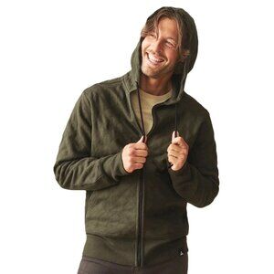 American Giant USA Made Men's Diamond Stitch Classic Full Zip Medium Olive Green